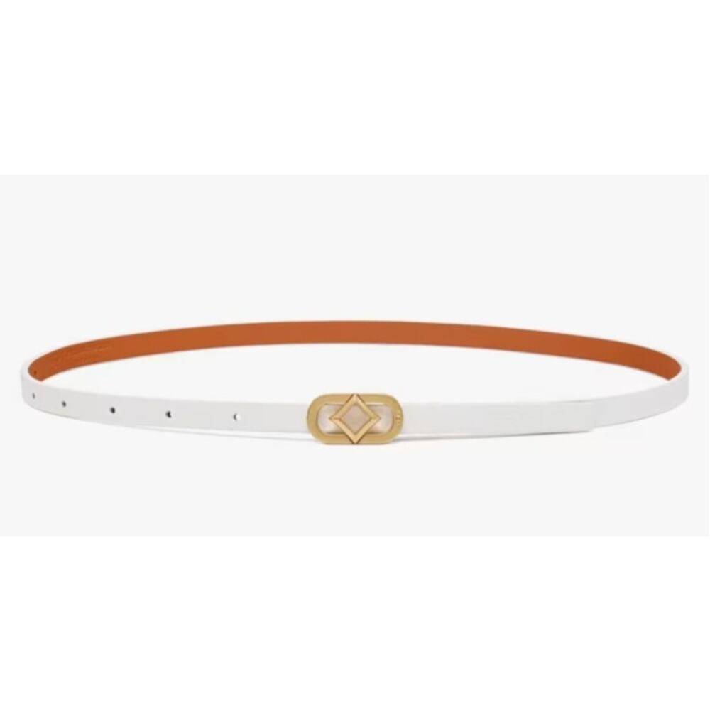 MCM Reversible Diamond Napa Belt / White